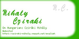 mihaly cziraki business card