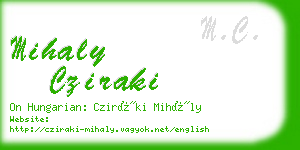 mihaly cziraki business card